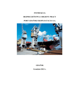Instrukcja BHP (pdf) - Port Gdański Eksploatacja SA