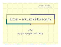 Excel – arkusz kalkulacyjny
