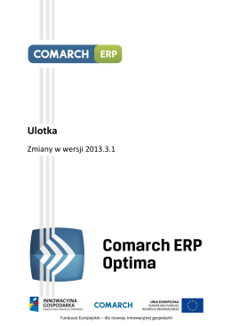 Zmiany w wersji 2013.3.1 Comarch ERP Optima