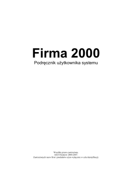 Firma2000 - podręcznik użytkownika
