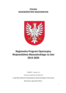 RPO WM 2014-2020 - Obszar Metropolitalny Warszawy
