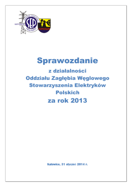 Sprawozdanie z działalności OZW SEP za 2013r.