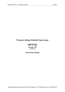 instrukcja obsługi programu OPTYK w formacie
