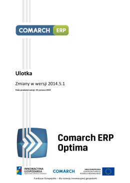 Zmiany w wersji 2014.5.1 Comarch ERP Optima