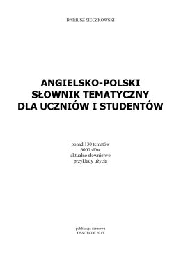 Angielsko-polski słownik tematyczny dla uczniów i studentów