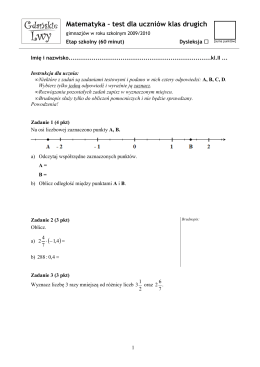 Matematyka – test dla uczniów klas drugich ( )=