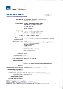 ` ` Ĺ więcej/niż standard POLISA NR 01.571.551 - ja