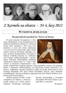 "Z Karmelu na ołtarze" nr 4 - Diakonia Przyjaciół Kunegundy Siwiec