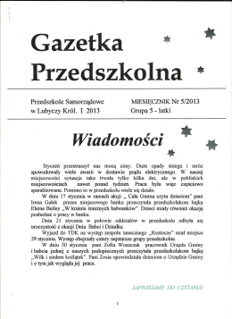 gazetka przedszkolna styczeń 2013