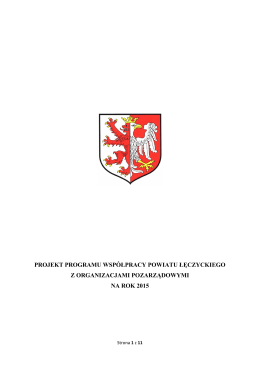 projekt programu współpracy powiatu łęczyckiego z organizacjami
