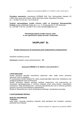 Vaxiplant SL - Arysta LifeScience Polska