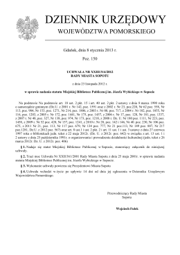 Uchwała Nr XXIII/314/2012 z dnia 23 listopada 2012 r.