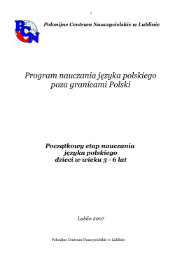 Program nauczania języka polskiego poza