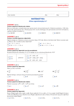 przykładowy arkusz egzaminacyjny matematyka 2001 1