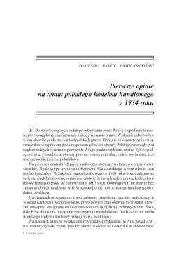 Pierwsze opinie na temat polskiego kodeksu