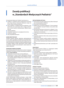 Zasady publikacji w - Standardy Medyczne