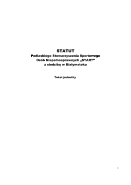 statut PSSON Start Białystok