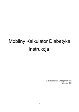 Mobilny Kalkulator Diabetyka Instrukcja