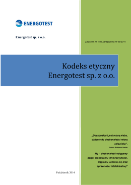 Kodeks etyczny Energotest sp. z o.o.
