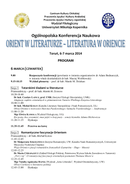 Ogólnopolska Konferencja Naukowa Orient w literaturze