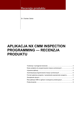 aplikacja nx cmm inspection programming