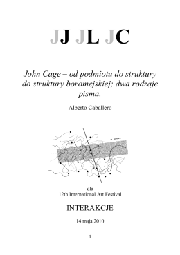 John Cage: od podmiotu struktury do struktury boromejskiej