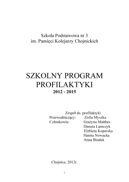 SZKOLNY PROGRAM PROFILAKTYKI - Szkoła Podstawowa nr 3 w