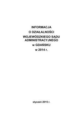 Biuletyn 2014 (PDF) - Wojewódzki Sąd Administracyjny w Gdańsku