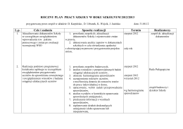 Roczny plan pracy szkoły rok 2012-13