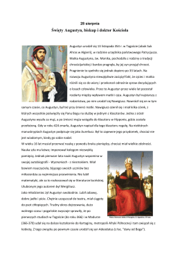 Święty Augustyn, biskup i doktor Kościoła – życiorys – PDF