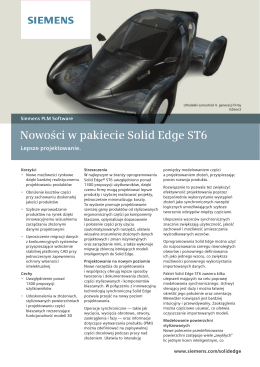 Siemens PLM Solid Edge What`s new in ST6 Fact Sheet (Polish)