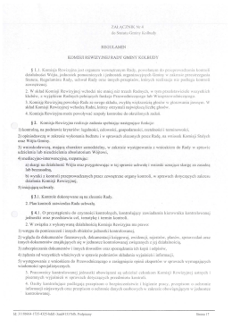 ZAŁĄCZNIK Nr4 do Statutu Gminy Kolbudy REGULAWN KOMISJI