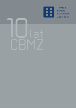 Folder podsumowujący 10 lat działalności CBMZ Sp. z o.o.