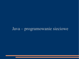 w9. «Java - programowanie sieciowe