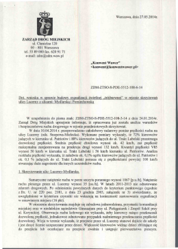 Pismo Zarządu Dr&oacute;g Miejskich w sprawie sygnalizacji świetlnej w