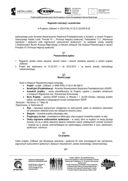 Regulamin rekrutacji i uczestnictwa w Projekcie „OdNowa” nr UDA