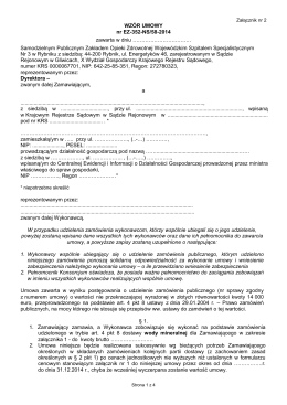 Wzór umowy - Wojewódzki Szpital Specjalistyczny nr 3 w Rybniku