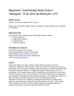 Regulamin I Goślińskiego Rajdu Enduro “Motognój” 10.05.2014 dla