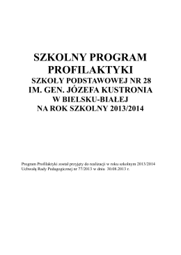 Szkolny Program Profilaktyki - Szkoła Podstawowa nr 28 w Bielsku