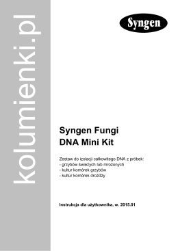 Syngen Fungi DNA Mini Kit 2015-01