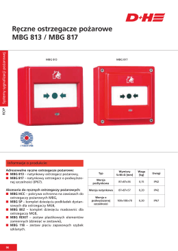 Ręczne ostrzegacze pożarowe MBG 813 / MBG 817