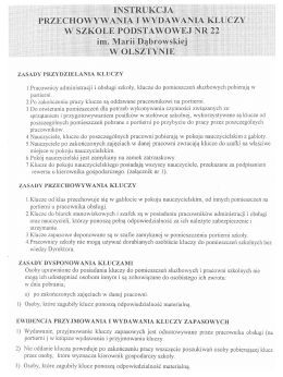Instrukcja przechowywania i wydawania kluczy