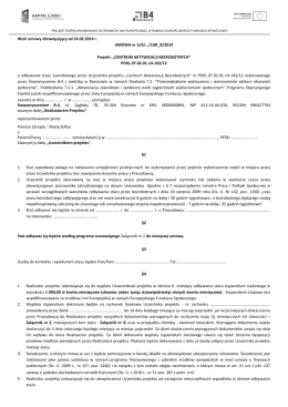 Załącznik nr 1 Umowa z uczestnikiem obowiązujaca od 24.02.2014 r.