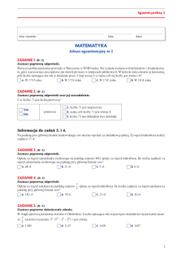 przykładowy arkusz egzaminacyjny matematyka 2001 2