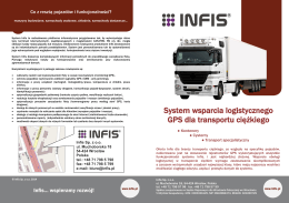 System wsparcia logistycznego GPS dla transportu