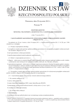 Rozporządzenie Ministra Transportu BiGM z dnia 17 01.2012 w