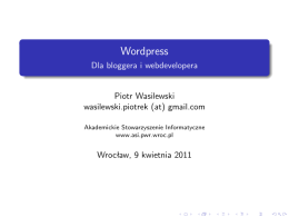 Wordpress - Akademickie Stowarzyszenie Informatyczne