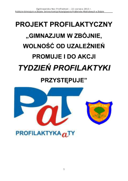TYDZIEŃ PROFILAKTYKI - Publiczne Gimnazjum w Zbójnie