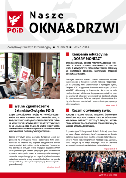 Biuletyn - Związek Polskie Okna i Drzwi