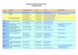 Review Panel Contact List 15 April 2013 - Esma